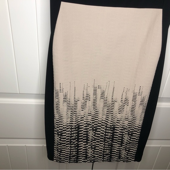 NWT JOSEPH RIBKOFF OFF-THE-SHOULDER BLACK AND TAN DRESS WOMENS 10 - Picture 8 of 11